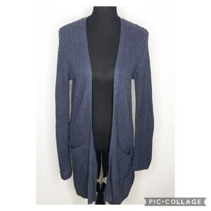 Pendleton dark blue open knit long open front cardigan size Extra Small XS